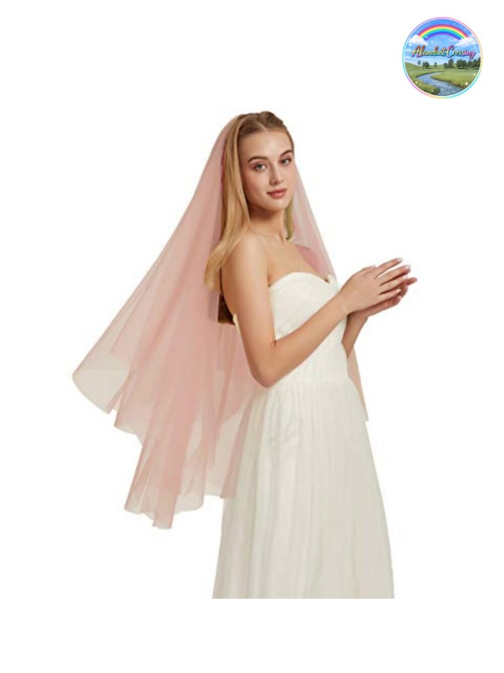 Double Layer Tulle Bridal Veil 2 Tier Sheer Wedding Veil with Comb